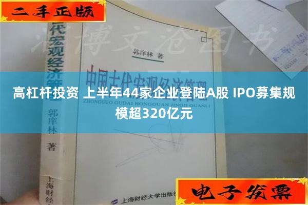 高杠杆投资 上半年44家企业登陆A股 IPO募集规模超320亿元