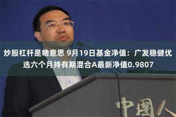 炒股杠杆是啥意思 9月19日基金净值：广发稳健优选六个月持有期混合A最新净值0.9807