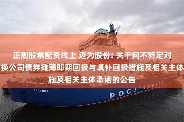 正规股票配资线上 迈为股份: 关于向不特定对象发行可转换公司债券摊薄即期回报与填补回报措施及相关主体承诺的公告