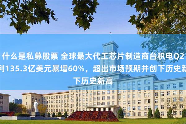 什么是私募股票 全球最大代工芯片制造商台积电Q2净利135.3亿美元暴增60%，超出市场预期并创下历史新高